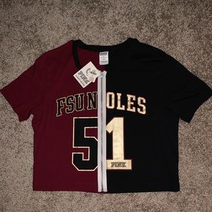 PINK Florida State Zip Up Crop Top